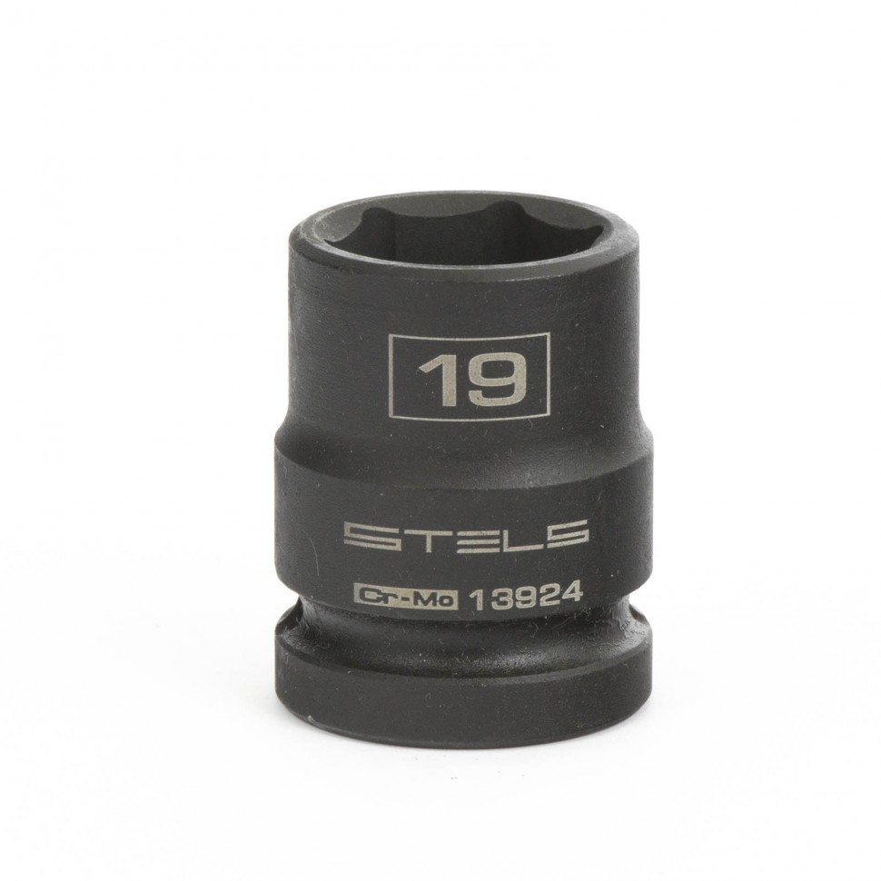 Головка ударная шестигранная, 19 мм, 1/2", CrMo// Stels Головка ударная шестигранная, 19 мм, 1/2", CrMo// Stels