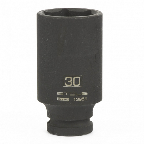 Головка ударная удлиненная шестигранная, 30 мм, 1/2", CrMo// Stels Головка ударная удлиненная шестигранная, 30 мм, 1/2", CrMo// Stels