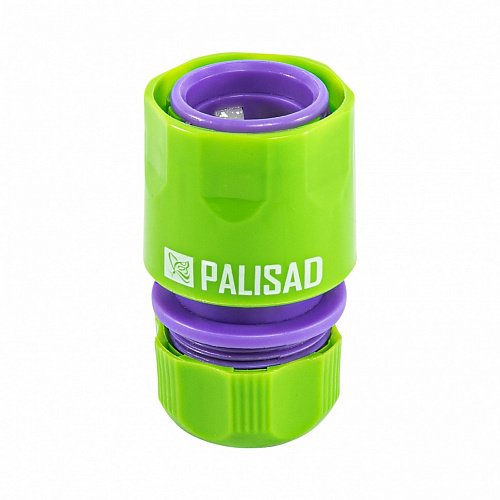 Соединитель пластмассовый быстросъемный для шланга 1/2", аквастоп// Palisad Соединитель пластмассовый быстросъемный для шланга 1/2", аквастоп// Palisad
