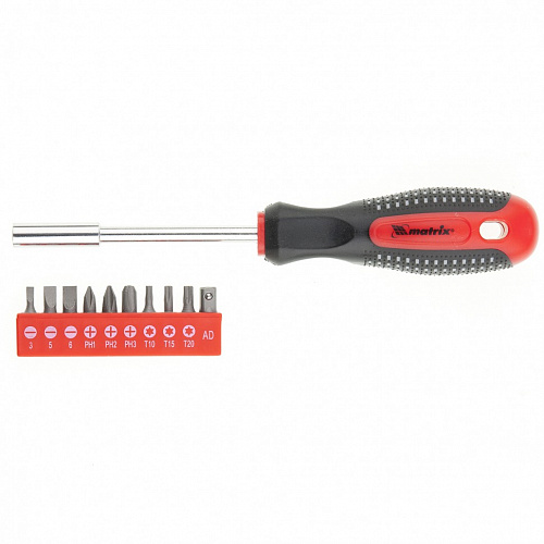 Отвертка Fusion + биты + адаптер, 11 пред., PH + SL + Torx, CrV, 3к рукоятка "anti slip"// Matrix Отвертка Fusion + биты + адаптер, 11 пред., PH + SL + Torx, CrV, 3к рукоятка "anti slip"// Matrix