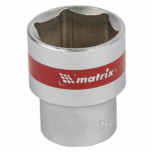 Головка торцевая, 24 мм, 6-гранная, CrV, под квадрат 1/2", хромированная// Matrix Головка торцевая, 24 мм, 6-гранная, CrV, под квадрат 1/2", хромированная// Matrix