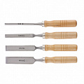 Набор стамесок, 6-12-18-24 мм, плоские, деревянные рукоятки// Sparta Набор стамесок, 6-12-18-24 мм, плоские, деревянные рукоятки// Sparta