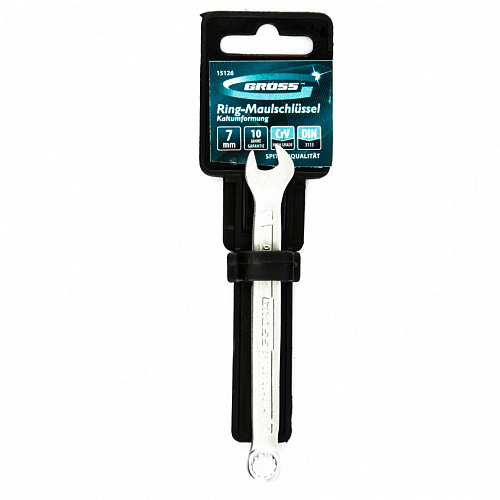 Ключ комбинированный 7 мм, CrV, холодный штамп// Gross Ключ комбинированный 7 мм, CrV, холодный штамп// Gross