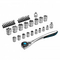 Набор торцевых головок, трещотка 120 зубьев, 1/2",3/8”, CrV, 36 предметов// Gross Набор торцевых головок, трещотка 120 зубьев, 1/2",3/8”, CrV, 36 предметов// Gross