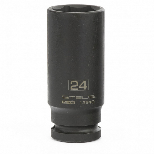 Головка ударная удлиненная шестигранная, 24 мм, 1/2", CrMo// Stels Головка ударная удлиненная шестигранная, 24 мм, 1/2", CrMo// Stels