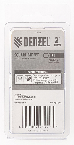 Набор бит, S1x2", 5 шт.// Denzel Набор бит, S1x2", 5 шт.// Denzel